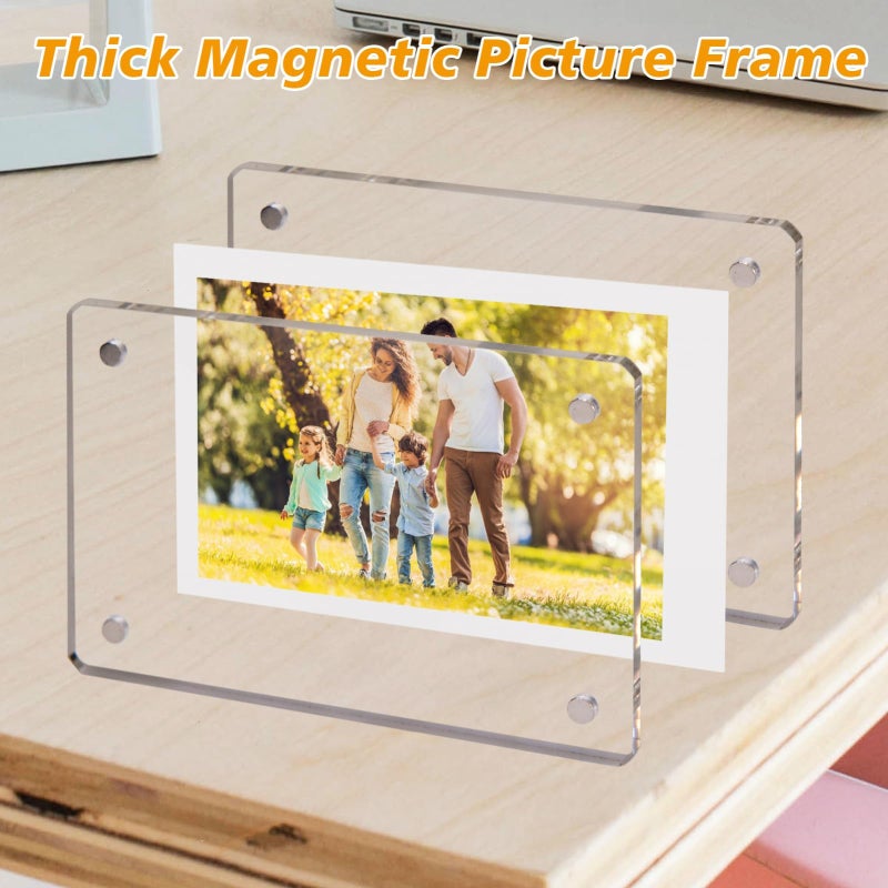 COYMOS 12 Packs Acrylic Fridge Magnetic Picture Frame Magnetic Polaroid Frames for Photos Instax Mini Frame Clear 2.36 x 3.54 Inch - Image 4