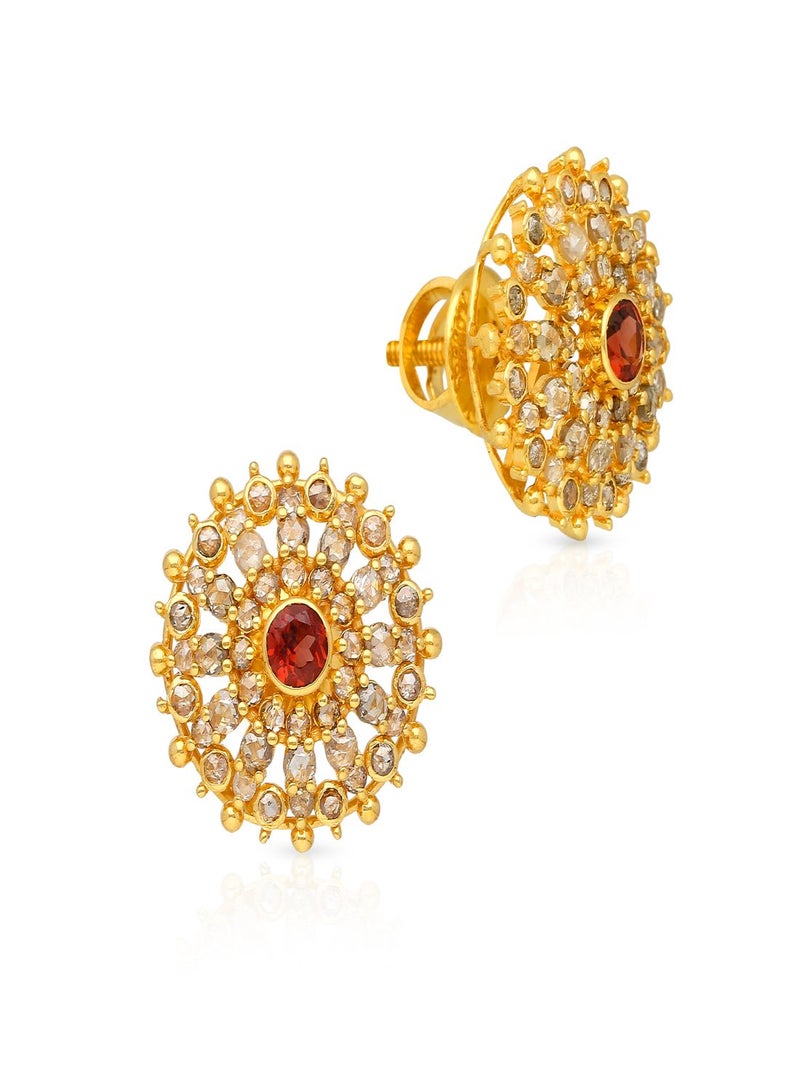 Malabar Gold and Diamonds 22 Carat 916 Purity Yellow Uncut Diamond Earring EGNREG222ER1Y for Women  - Image 1