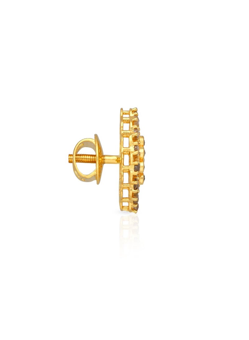 Malabar Gold and Diamonds 22 Carat 916 Purity Yellow Uncut Diamond Earring EGNREG222ER1Y for Women  - Image 2