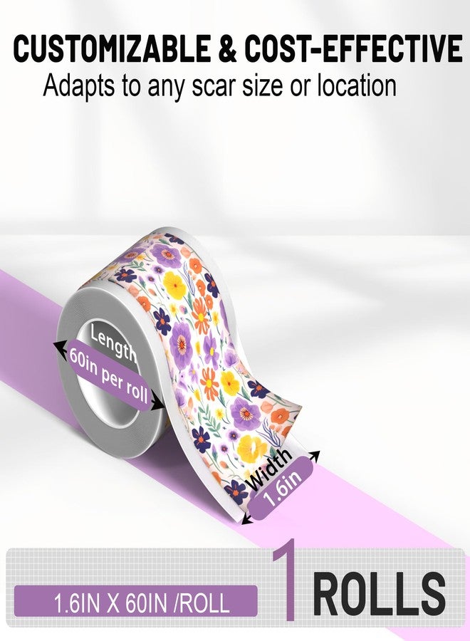 SLGCBL Silicone Scar Tape for Surgical Scars, Silicone Scar Sheets, C Section, Tummy Tuck (1.6”x 60”-1.5M Reusable Scar Removal Strips for Face, Body, Burns & Keloid Scars - Image 2