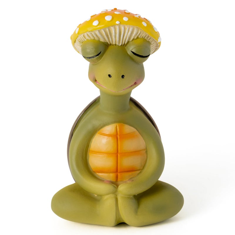 CYjorkbgg Meditation Turtle Resin Statue - Yoga Meditation Turtle Statue for Desk Living Room Resin Figurine for Home Patio Office Decoration Cute Plant Statues for Tabletop Garden Backyard Decor - Image 1