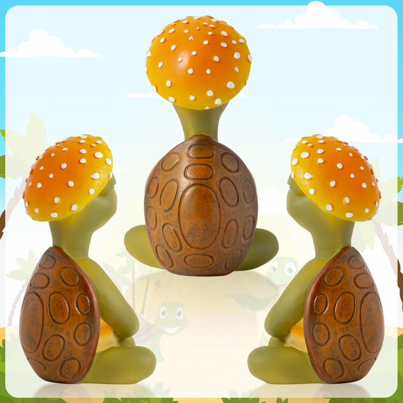 CYjorkbgg Meditation Turtle Resin Statue - Yoga Meditation Turtle Statue for Desk Living Room Resin Figurine for Home Patio Office Decoration Cute Plant Statues for Tabletop Garden Backyard Decor - Image 3