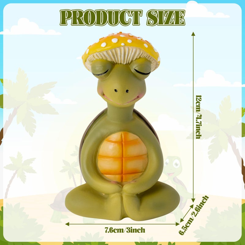 CYjorkbgg Meditation Turtle Resin Statue - Yoga Meditation Turtle Statue for Desk Living Room Resin Figurine for Home Patio Office Decoration Cute Plant Statues for Tabletop Garden Backyard Decor - Image 2