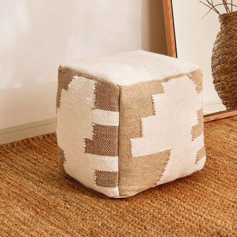 Pan Home Natural Filled Pouf for Home Decor
