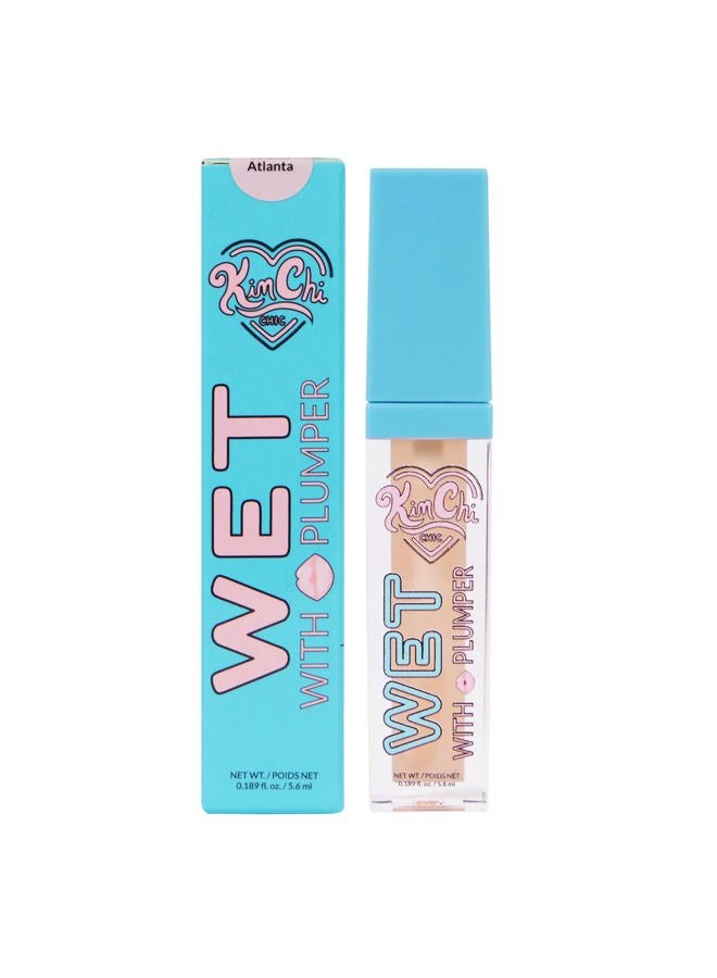 Kimchi Chic Beauty High Shine Wet Gloss Lip Plumping Lip Gloss, High Shine, Non-Sticky, Super Lightweight and Vegan Lip Gloss, Translucent Peach, 02 Atlanta, 5.6ml - Image 1