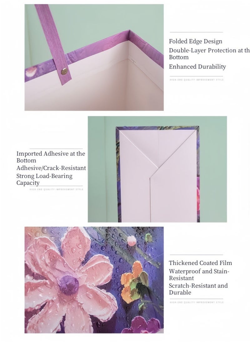 NIIMBOT 3 Pcs Color Gift Bag with Handle, 25*12*22cm Oil Painting Gift Paper Bags Medium Size Small Gift Bags Birthday Craft Paper Gift Bags for Presents, Birthdays, Mother's Day, Weddings, Party - Image 3