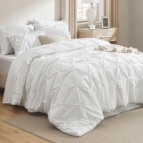 Bedsure Bedsure Full Size Comforter Sets  Bedding Sets Full 7 Pieces Bed in a Bag White Bed Sets with Comforter Sheets Pillowcases  Shams Adult  Kids Bedding 