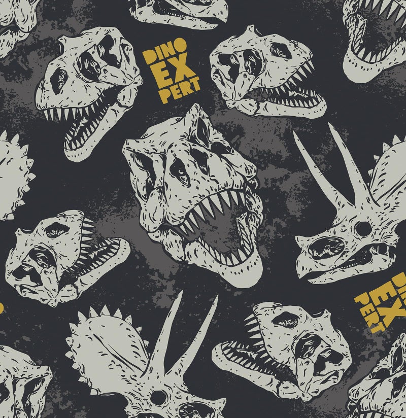 Livelynine 175x276 Black and White Dinosaur Peel and Stick Wallpaper Removable Mural for Bedroom Boys Room Teen Girls Adult Gothic Animal Skull Cool Wall Paper Self Adhesive Contact Paper Dino - Image 2