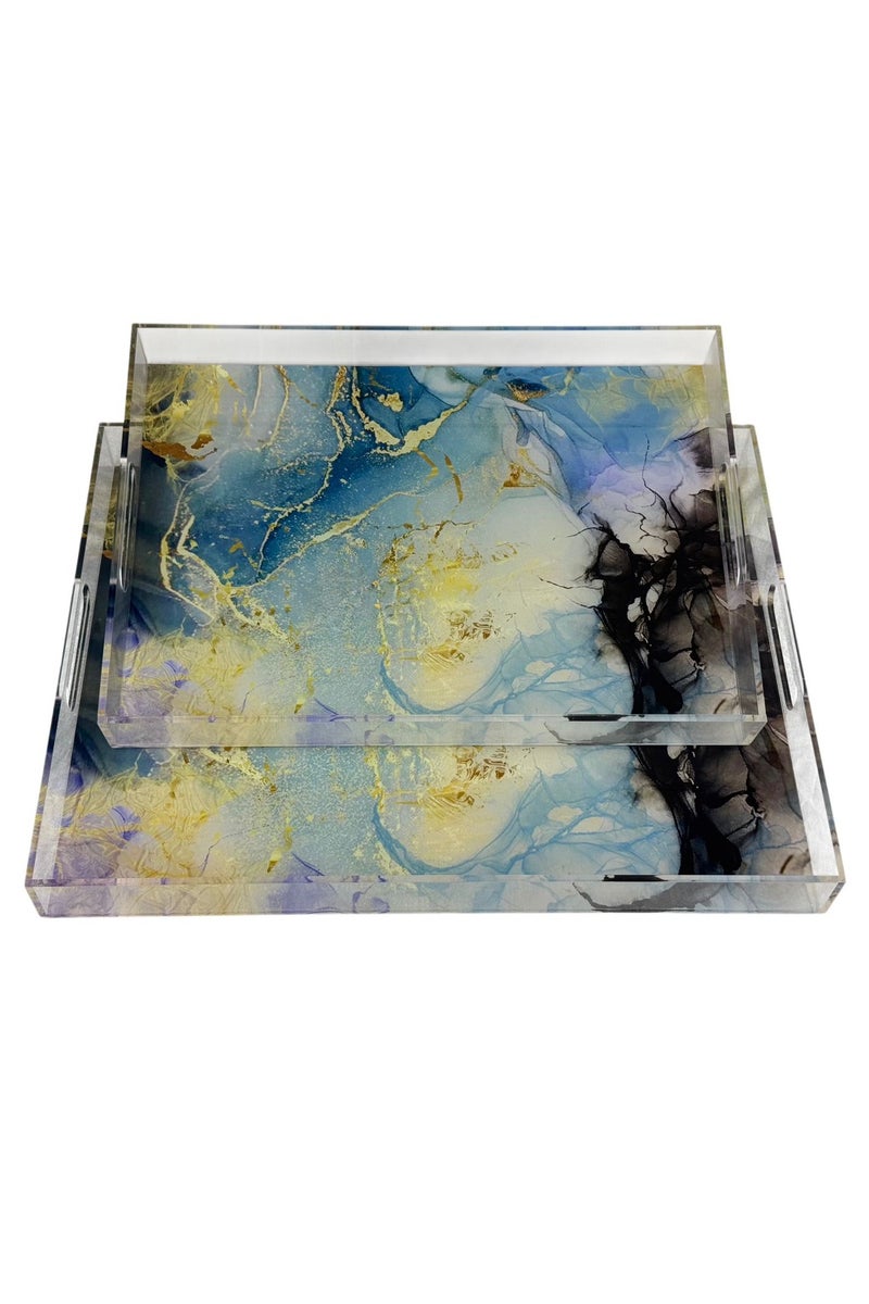 AFAQ Acrylic Serving Tray Set of 2 - Image 2