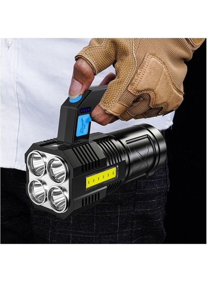 HOMESTAR LED Flashlight USB Rechargeable High Lumens Tactical Light with Sidelight 4X Zoomable Handheld Super Brightest Flashlights Portable Torch for Outdoor Camping Emergency Lantern - Image 3