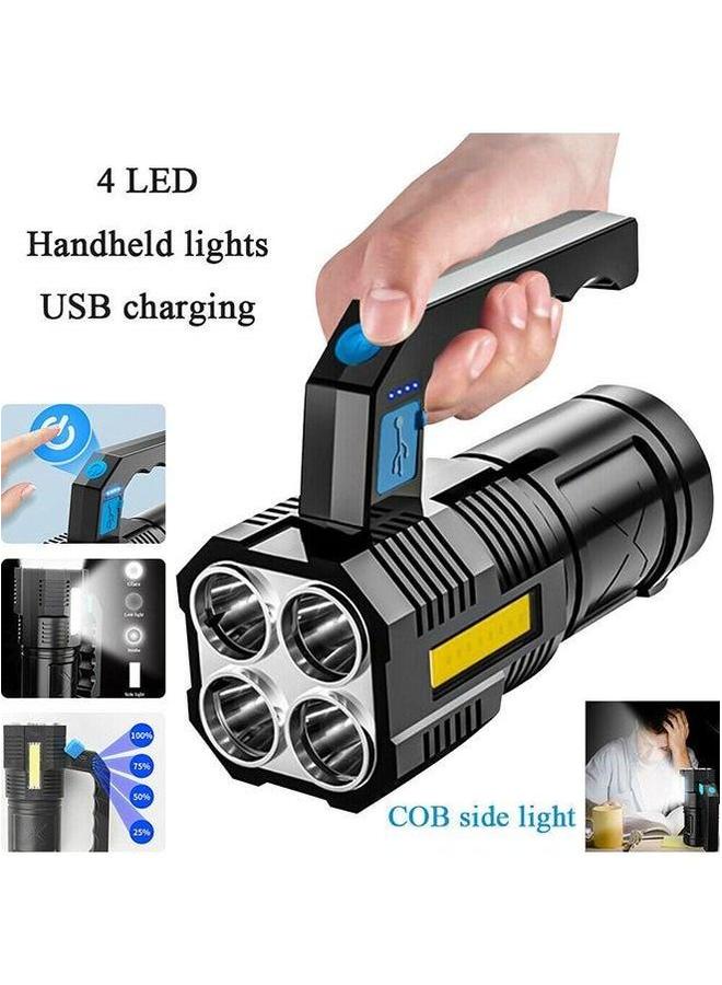 HOMESTAR LED Flashlight USB Rechargeable High Lumens Tactical Light with Sidelight 4X Zoomable Handheld Super Brightest Flashlights Portable Torch for Outdoor Camping Emergency Lantern - Image 2