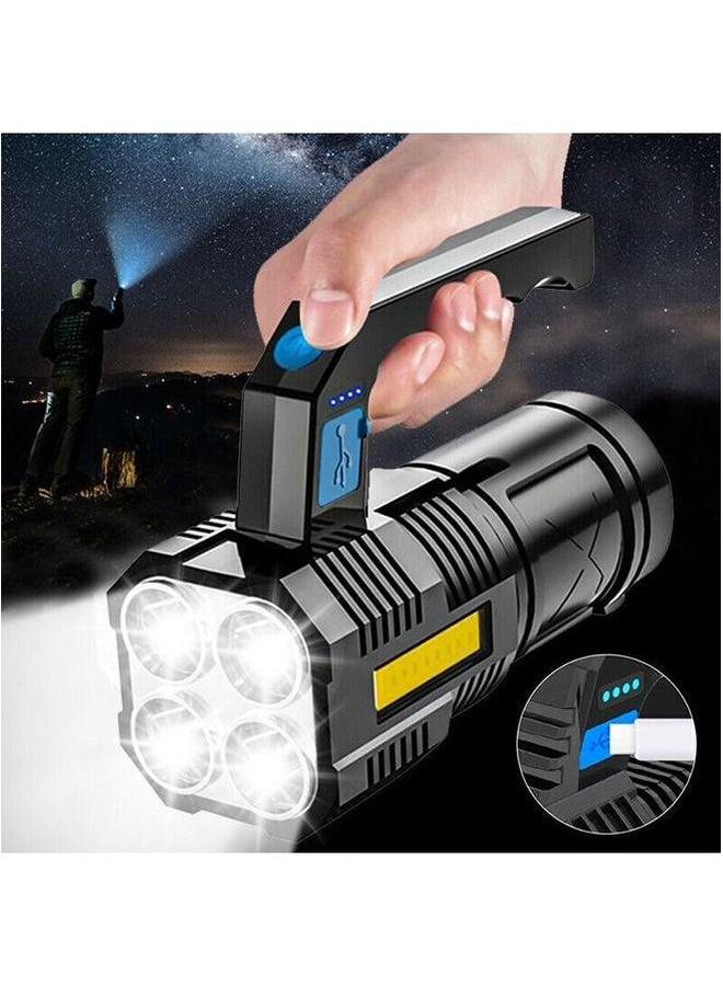 HOMESTAR LED Flashlight USB Rechargeable High Lumens Tactical Light with Sidelight 4X Zoomable Handheld Super Brightest Flashlights Portable Torch for Outdoor Camping Emergency Lantern - Image 1