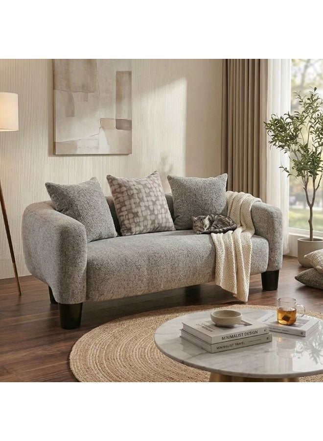 Retrova 2 Seater Fabric Sofa | Modern Design Two Seat Sofas | Comfortable Living Room Furniture L185xW92xH71cm - Beige