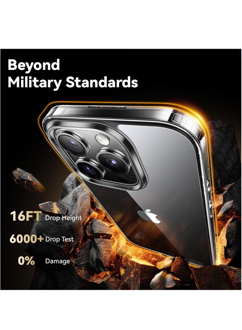 DUSALA Diamond Clear for iPhone 14 Pro Max Case with 2X Screen Protector + 2X Camera Lens Protector, [Not Yellowing][Military-Grade Protective] Slim Thin Shockproof Phone Case for iPhone 14 Pro Max, Clear - Image 3