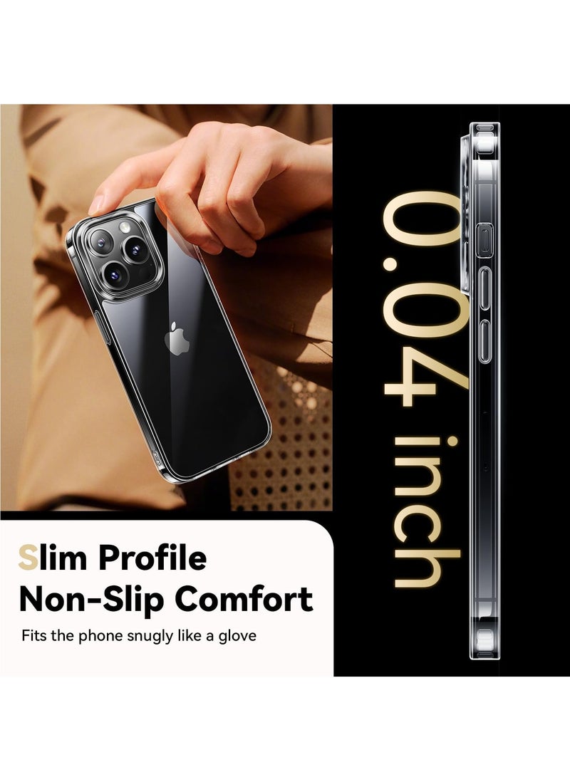 DUSALA Diamond Clear for iPhone 14 Pro Max Case with 2X Screen Protector + 2X Camera Lens Protector, [Not Yellowing][Military-Grade Protective] Slim Thin Shockproof Phone Case for iPhone 14 Pro Max, Clear - Image 5