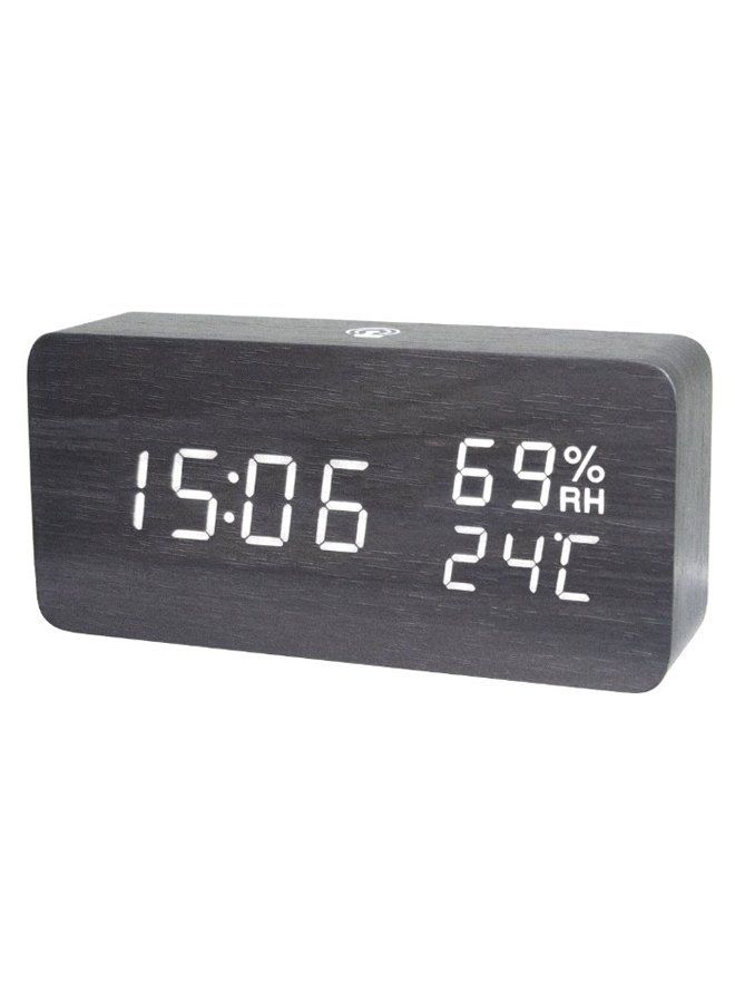 NIBEMINENT Digital LED Alarm Clock Black/White 243grams - Image 1