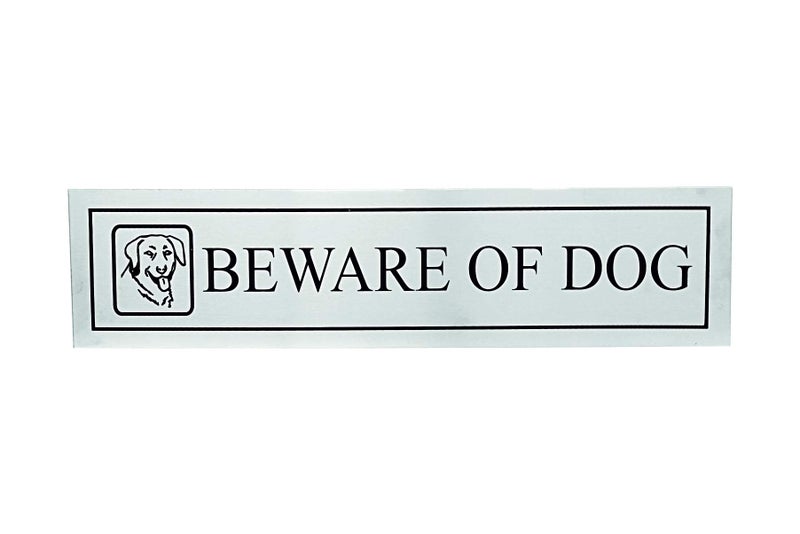 THW® Stainless Steel Self Adhesive BEWARE OF DOG Signage Board (3"x12") - Image 4