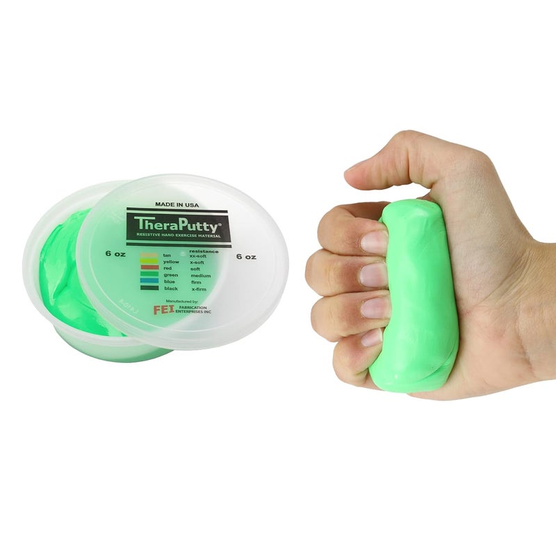 Cando TheraPutty Therapeutic modelling clay 6 oz green medium - Image 1