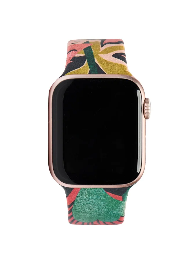 Chumbak Chumbak Tropical Watchband Compatible for Apple Watches with (38/40/41mm) | Watch Strap | Silicone Watch Printed Colourful Strap | PIN-AND-TUCK Closure