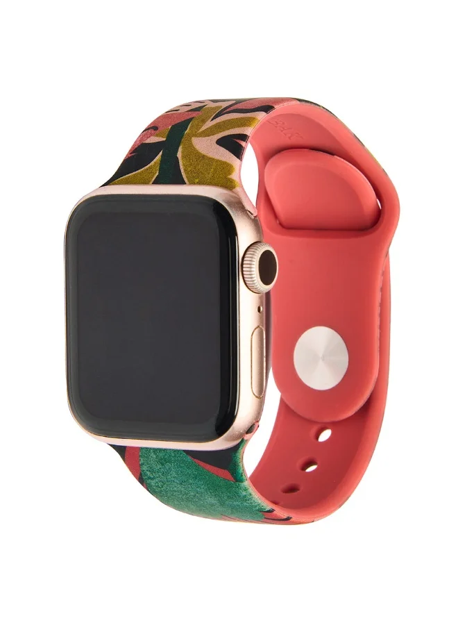 Chumbak Chumbak Tropical Watchband Compatible for Apple Watches with (38/40/41mm) | Watch Strap | Silicone Watch Printed Colourful Strap | PIN-AND-TUCK Closure