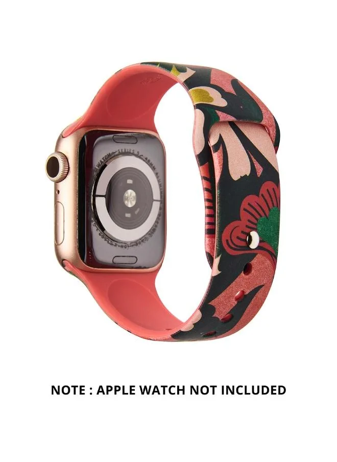 تشامباك Chumbak Tropical Watchband متوافق مع ساعات Apple مع (38/40/41 مم) | حزام | سيليكون ووتش مطبوعة حزام ملون | إغلاق دبوس وثنية