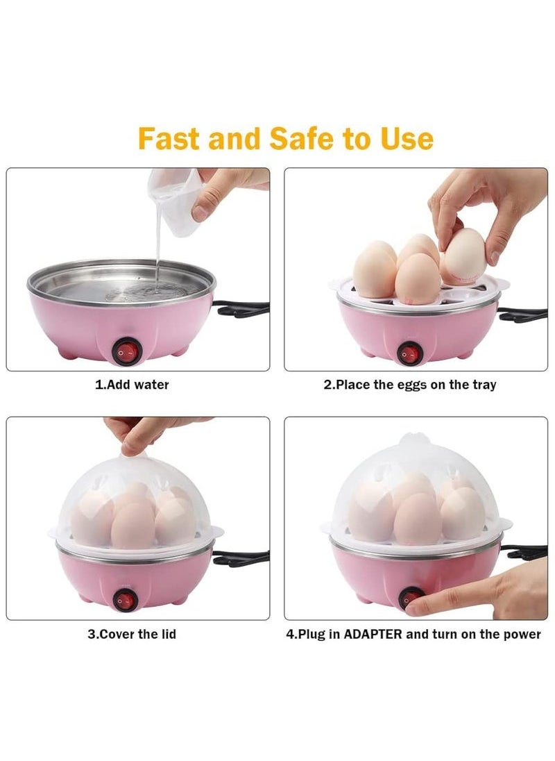 Captaintech - Egg Boiler,Egg Cooker,350W Rapid Electric Egg Maker,Egg Steamer,Egg Cookers With Automatic Shut Off,7 Egg Capacity Double-Layer Lazy Egg Boiler,Multifunction Heated Milk,Heated Food - Image 1