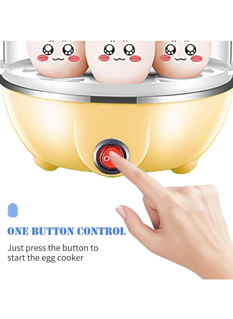 Captaintech - Egg Boiler,Egg Cooker,350W Rapid Electric Egg Maker,Egg Steamer,Egg Cookers With Automatic Shut Off,7 Egg Capacity Double-Layer Lazy Egg Boiler,Multifunction Heated Milk,Heated Food - Image 1