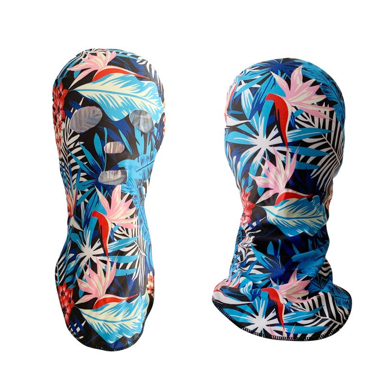 Generic Diving Hat Swimming Headgear Waterproof Female Pullover Face Gini Summer Outdoor Face Gini Sunscreen UV Protection Safflower 