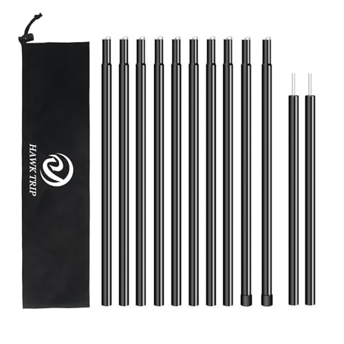 Wind Tour Camping Tarp Poles Tent Poles Adjustable for Tarp Canopy Awning Beach Shade (Dia 0.6"/Length 80.7") - Image 1