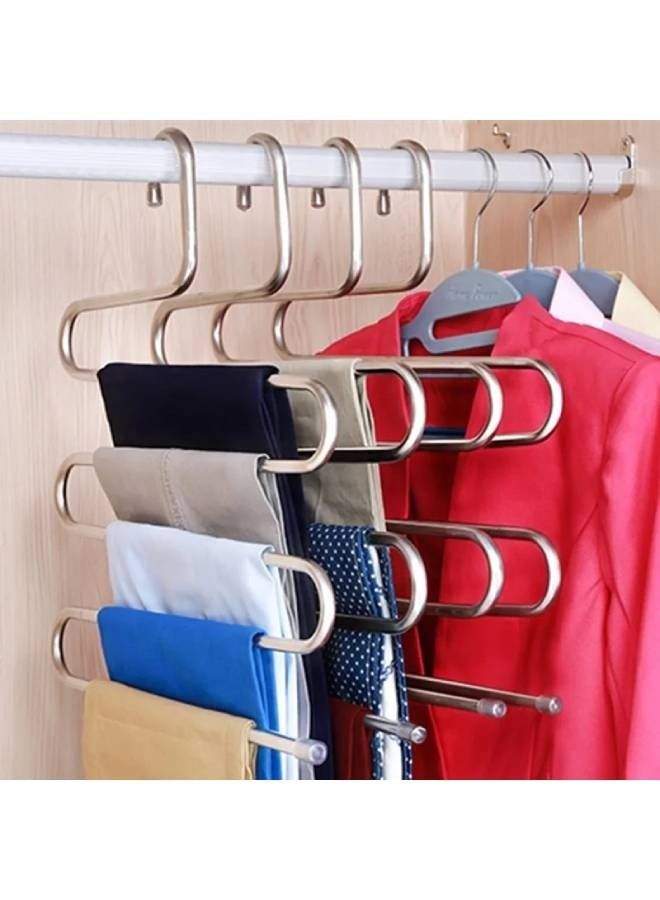 fashionhome Rack trouser Pants Closet Hangers Clothes Stainless Steel Organizer  - Image 4