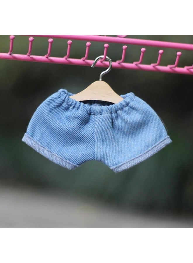 Baby Pants 20cm/15cm Cotton Doll Shorts EXO Jeans Toy Accessories Star Doll Dress Up-Specifications:20cm-Color:Light Blue Elasticated Jeans  - Image 3