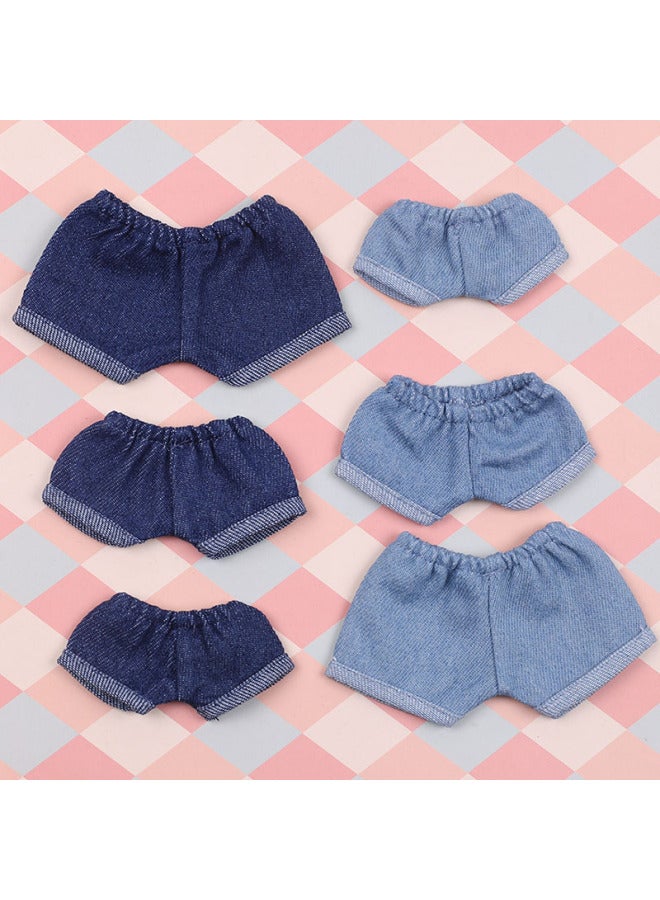 Baby Pants 20cm/15cm Cotton Doll Shorts EXO Jeans Toy Accessories Star Doll Dress Up-Specifications:20cm-Color:Light Blue Elasticated Jeans  - Image 2