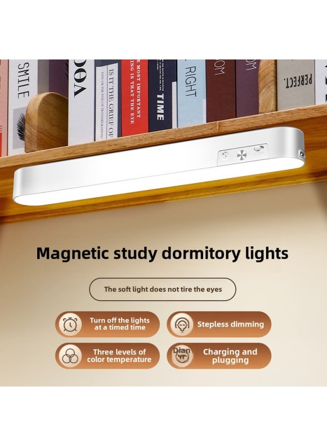 Dormitory Magnetic Lamp LED Learning Eye Protection Desk Lamp Student Bedside Lamp Bedroom Mirror Front Makeup Lamp Charging Cool Death Lamp-Specifications:28cm [three Color Temperatures + Stepless Dimming] Flat Magnetic Suction + Charging Head-Power:Remote Control Model + [type-c Cable]  - Image 4