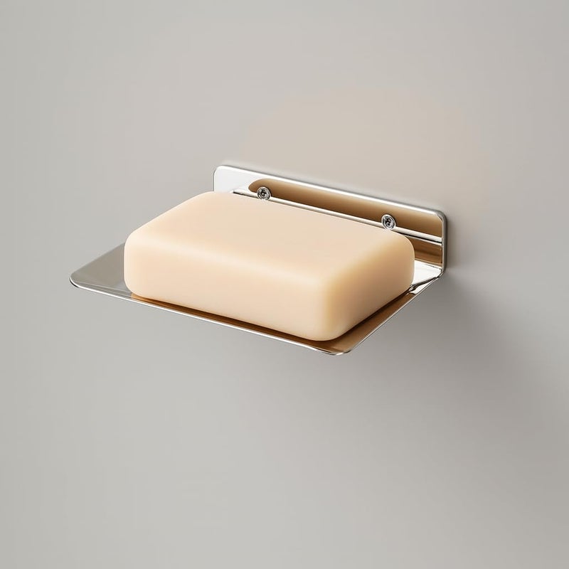 KYMIO Stainless Steel Soap Dish Holder for Bathroom & Kitchen | Wall Mounted Rust-Proof Soap Tray with Drainage | Modern Space-Saving Soap Stand for Shower, Sink, Wash Basin & Countertop - Image 3