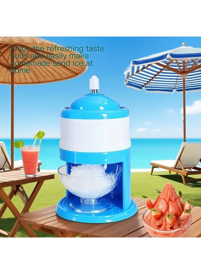 Blue Manual Ice Crusher Portable Hand Operated No Electricity Needed Durable ABS Plastic - Image 1