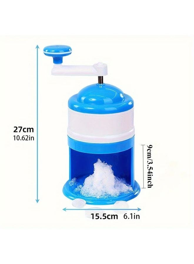 Blue Manual Ice Crusher Portable Hand Operated No Electricity Needed Durable ABS Plastic - Image 2