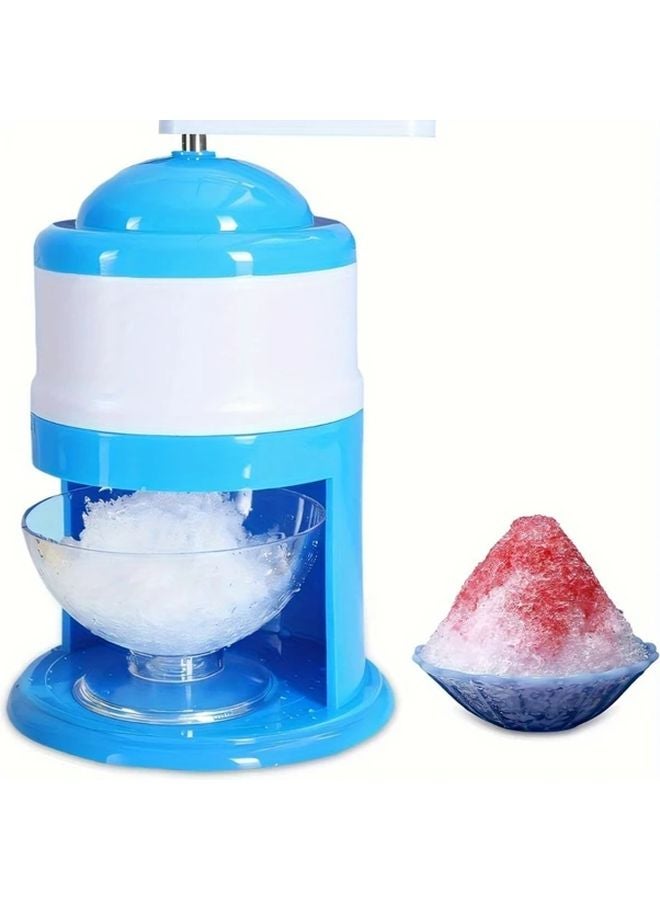 Blue Manual Ice Crusher Portable Hand Operated No Electricity Needed Durable ABS Plastic - Image 3