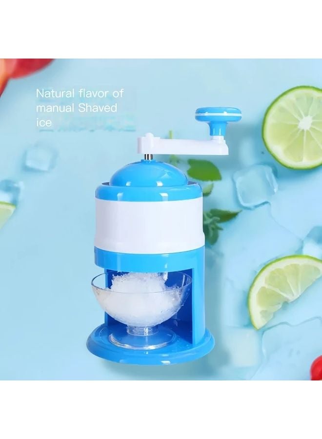 Blue Manual Ice Crusher Portable Hand Operated No Electricity Needed Durable ABS Plastic - Image 4