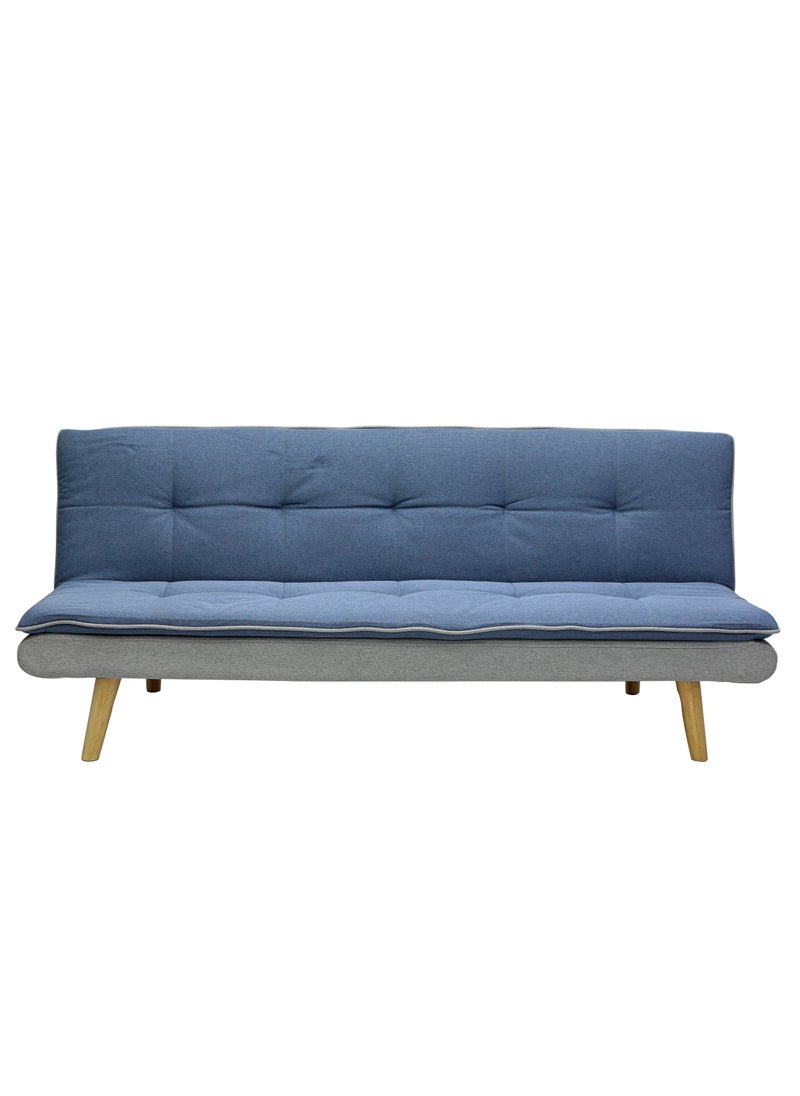 Multi Home Furniture Modern Design MH-111sb-blue&grey SOFA CUM BED OR 3 Seater Sofa Soft PU velvet 3-Seater Sofa,Made of finiest fabric sofa AND wooden legs cum bed is Foldable Futon Bed for Living Room –(blue& grey)  - Image 4