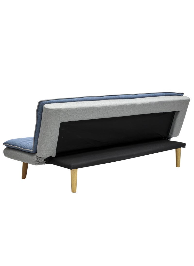 Multi Home Furniture Modern Design MH-111sb-blue&grey SOFA CUM BED OR 3 Seater Sofa Soft PU velvet 3-Seater Sofa,Made of finiest fabric sofa AND wooden legs cum bed is Foldable Futon Bed for Living Room –(blue& grey)  - Image 5