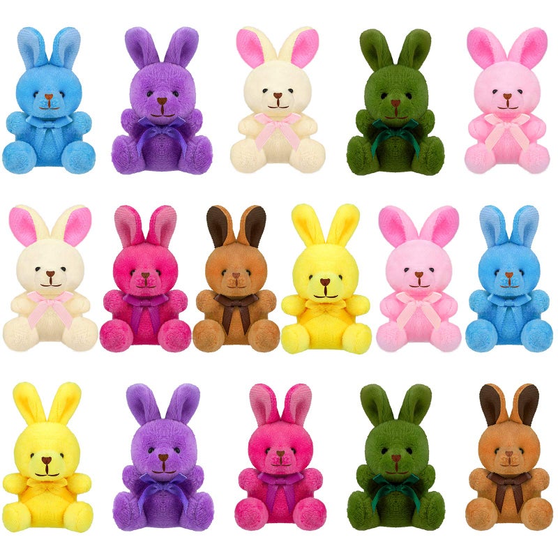 Elcoho 16 Pack Easter Plush Bunnies Stuffers Bunny Plush Bunny Animals Easter Baskets Filler Easter Party Favor - Image 1