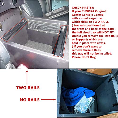 JOJOMARK Compatible with Toyota Tundra Accessories Center Console Tray Organizer for Tundra 2014-2020 2021 Insert ABS Armrest Box Secondary Storage (Black) - Image 2