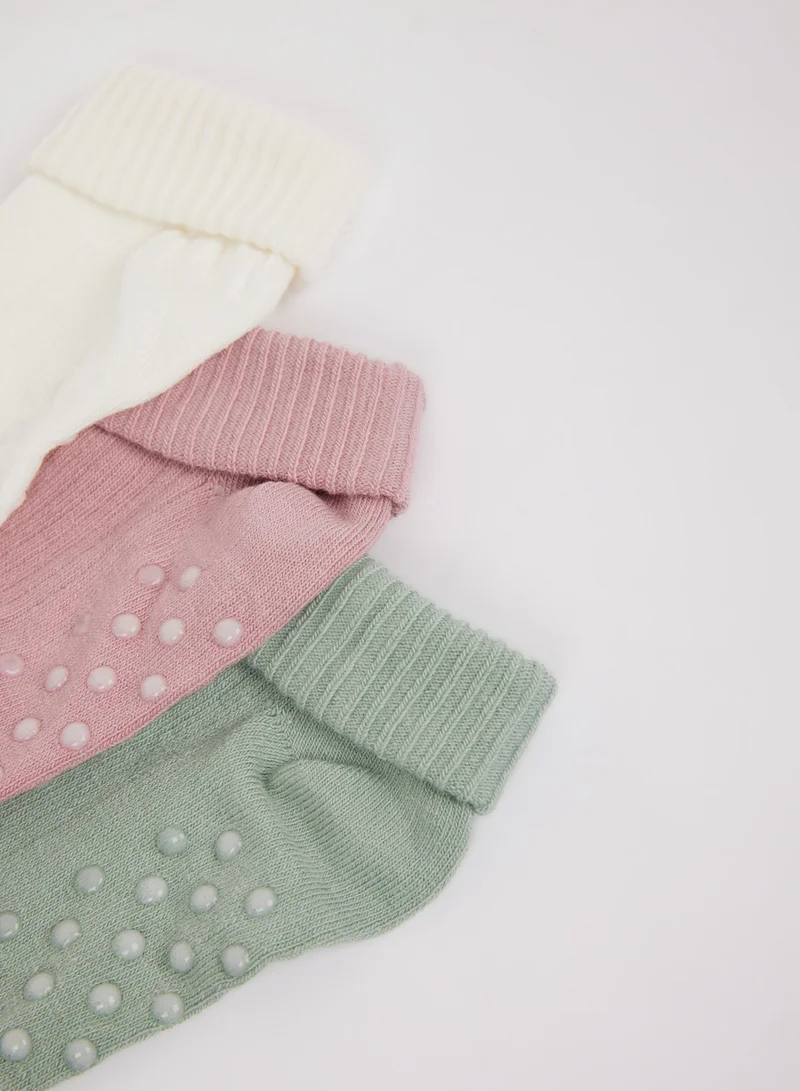 ديفاكتو 3-Pack Anti-Slip Sole Cotton Long Socks