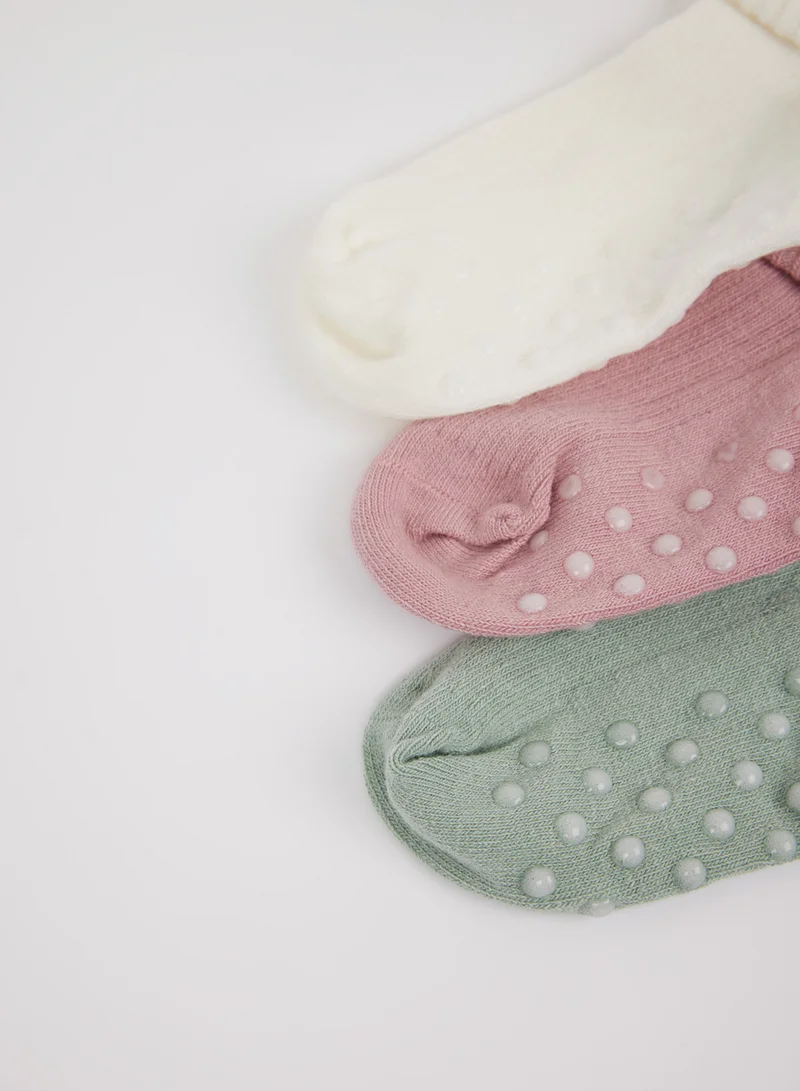 ديفاكتو 3-Pack Anti-Slip Sole Cotton Long Socks