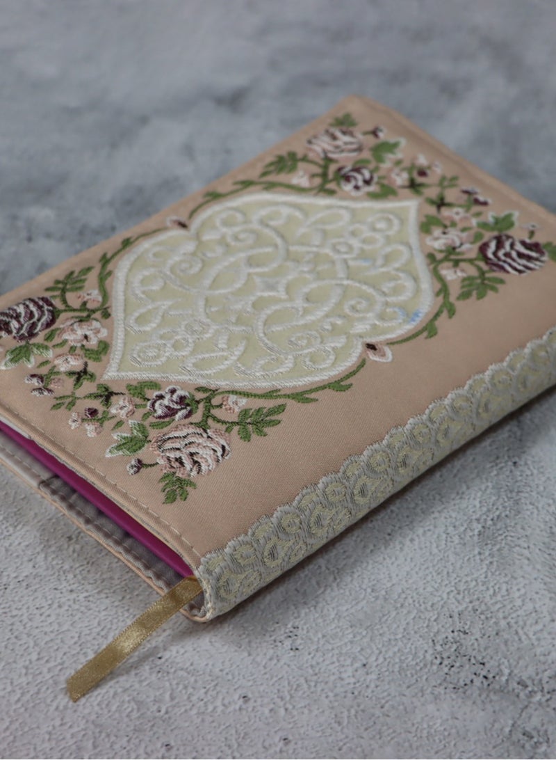 REBENUO An embroidered silk cover for memorizing the Holy Quran size:14*20-yallow - Image 2
