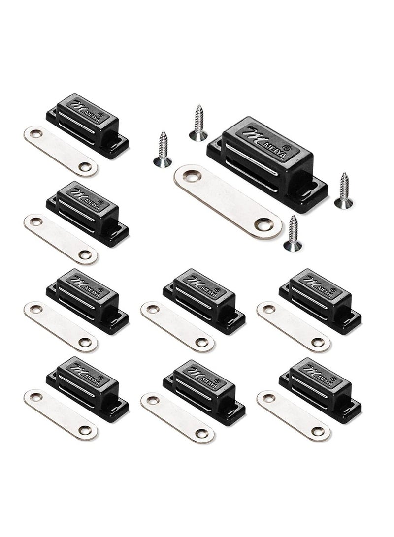 KASTWAVE Magnetic Door Catch, High Magnetic Plastic Heavy Duty Latch, for Kitchen Bathroom Cupboard, Wardrobe Closet Closures Cabinet Door Drawer Magnets with Screws Included (12Pack, Black) - Image 4