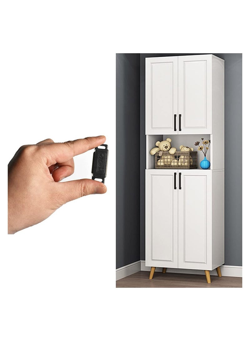 KASTWAVE Magnetic Door Catch, High Magnetic Plastic Heavy Duty Latch, for Kitchen Bathroom Cupboard, Wardrobe Closet Closures Cabinet Door Drawer Magnets with Screws Included (12Pack, Black) - Image 3