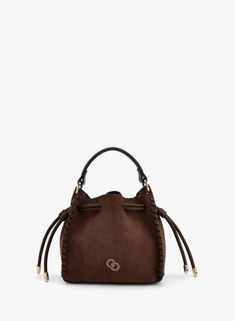 Celeste Suede Bucket Bag With Detachable Strap