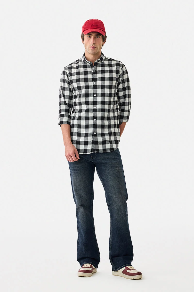 SNITCH Slim Fit Checks 100% Cotton Shirt