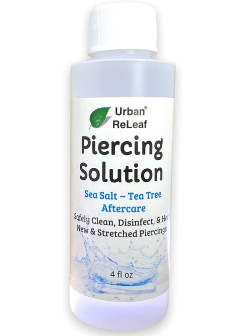 Urban ReLeaf Urban ReLeaf Piercing Solution ! Soothing Sea Salts & Tea Tree AFTERCARE 4 oz, Ready to use. Safely Clean and Calm New & Stretched Piercings. Gentle Effective Natural & Proven. Works Fast 